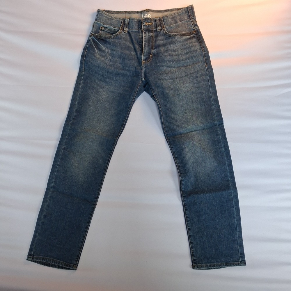 Lee Slim Straight Jeans Mens Size 31x30 Classic Blue Wash Denim Pants